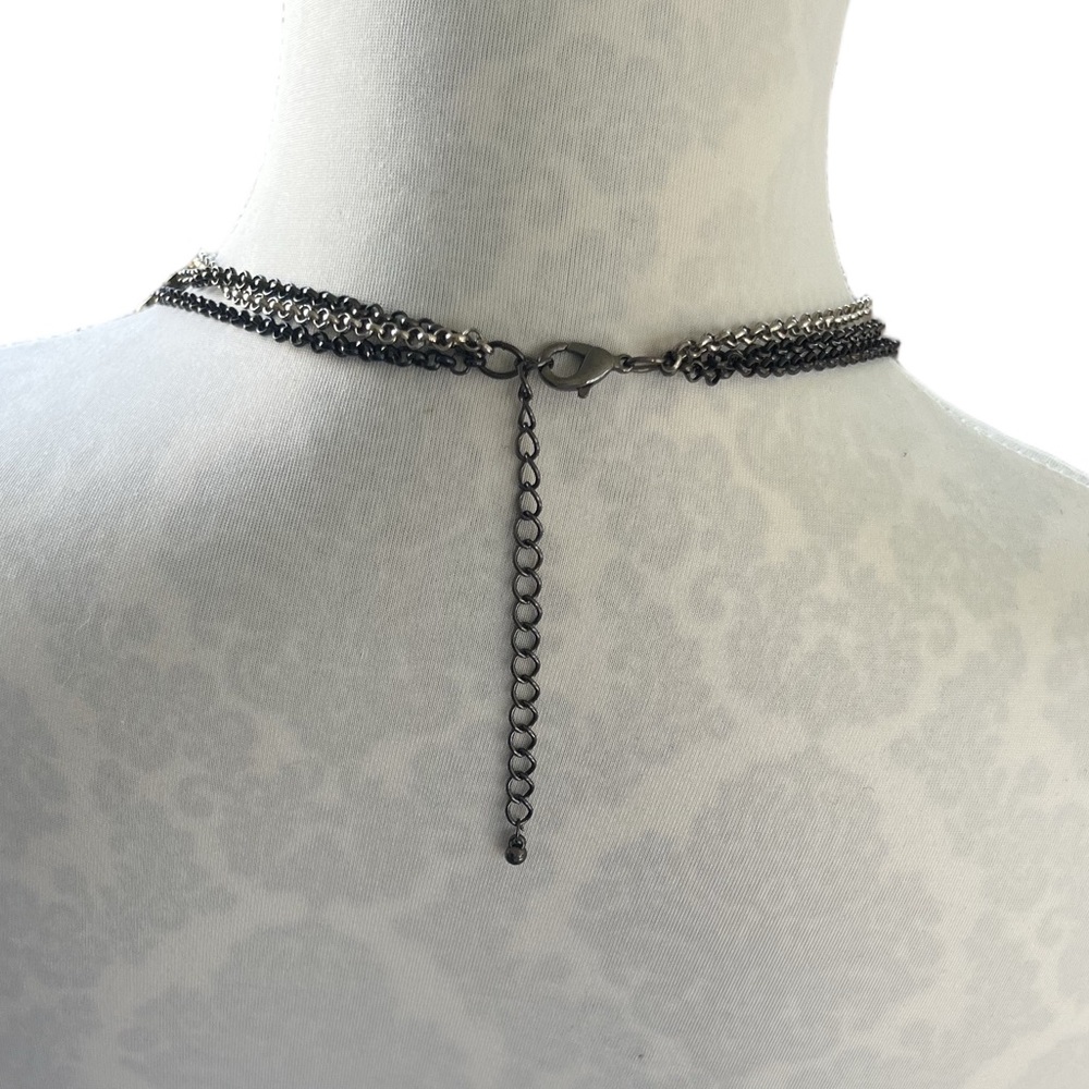 Boho Layered Coin Statement Necklace Mixed Metal - image 3